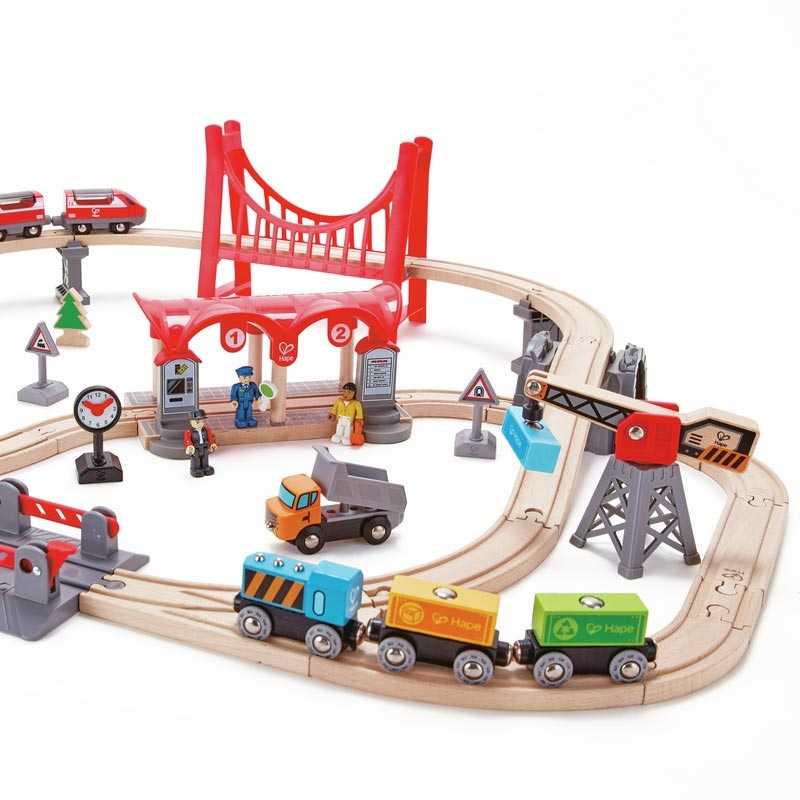 Conjunto de Vías Ciudad Bulliciosa Trenes Hape - Aúpa Organics