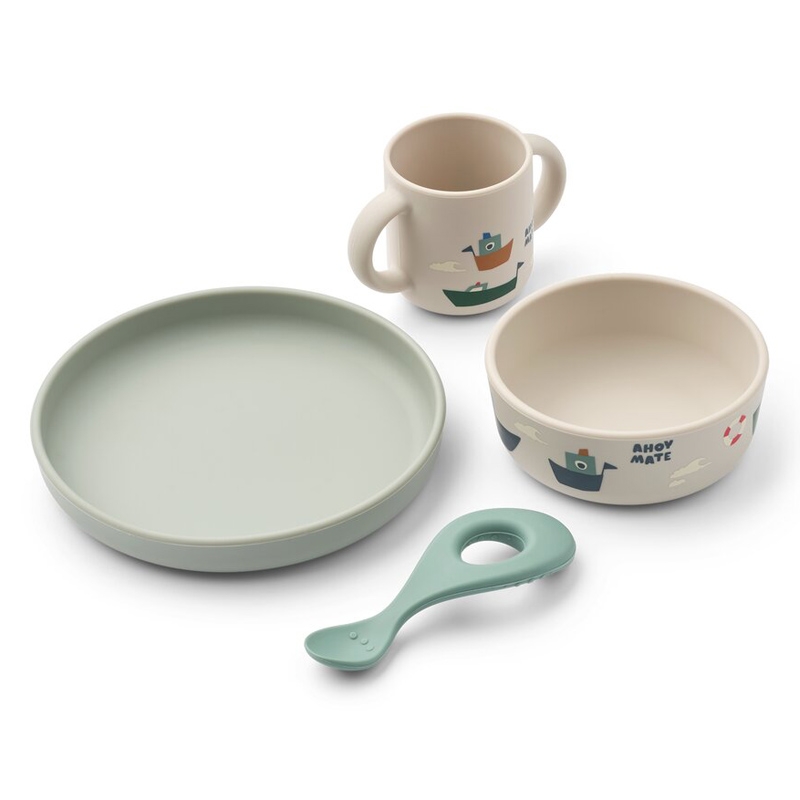 Vajilla Infantil de Silicona Premium "Sailing" de Liewood - Aúpa Organics
