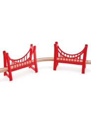 Gran Puente Colgante Doble Trenes de Madera Hape - Aúpa Organics