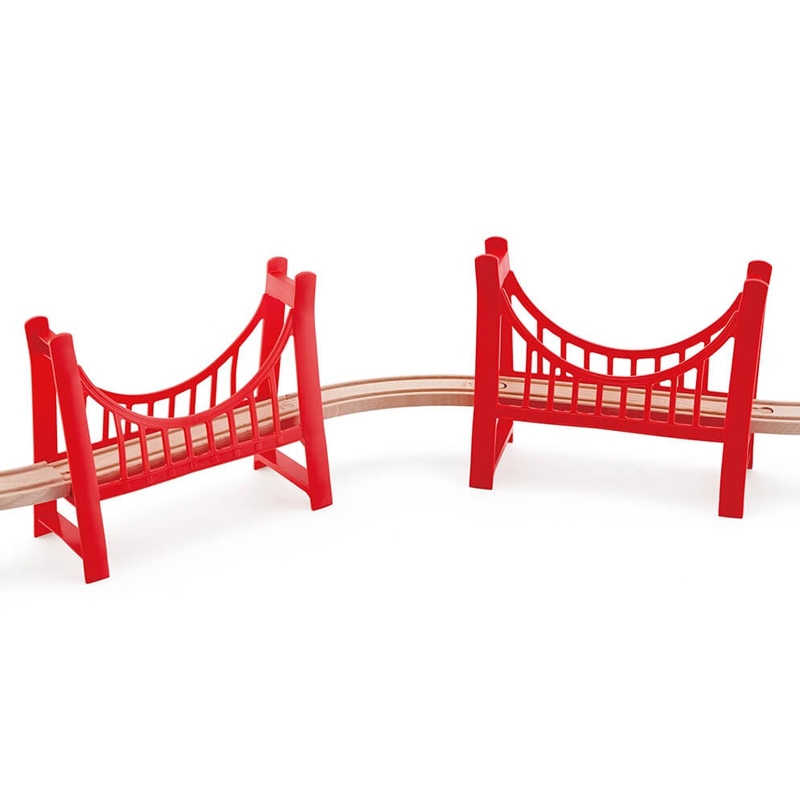 Gran Puente Colgante Doble Trenes de Madera Hape - Aúpa Organics