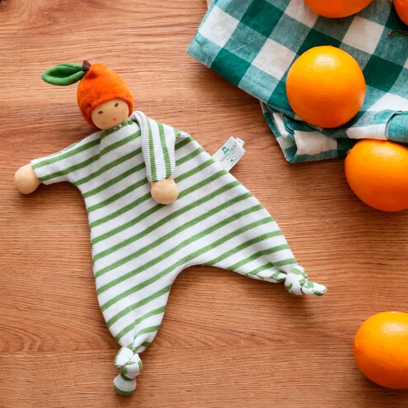 Doudou de algodón orgánico "Pequeña Naranja" Nanchen Natur - Aúpa Organics