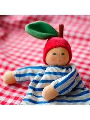 Doudou de algodón orgánico "Pequeña Manzana" Nanchen Natur - Aúpa Organics