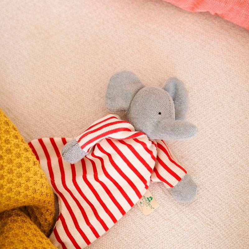 Doudou de algodón orgánico "Elefante Rojo" Nanchen Natur - Aúpa Organics