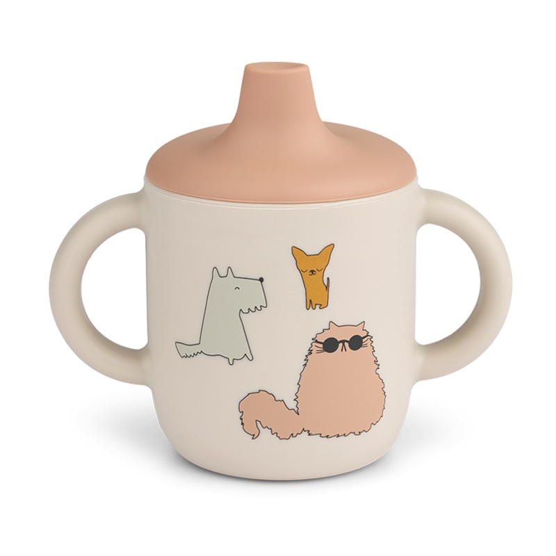Taza de Aprendizaje de Silicona Premium "Cats and Dogs" de Liewood - Aúpa Organics