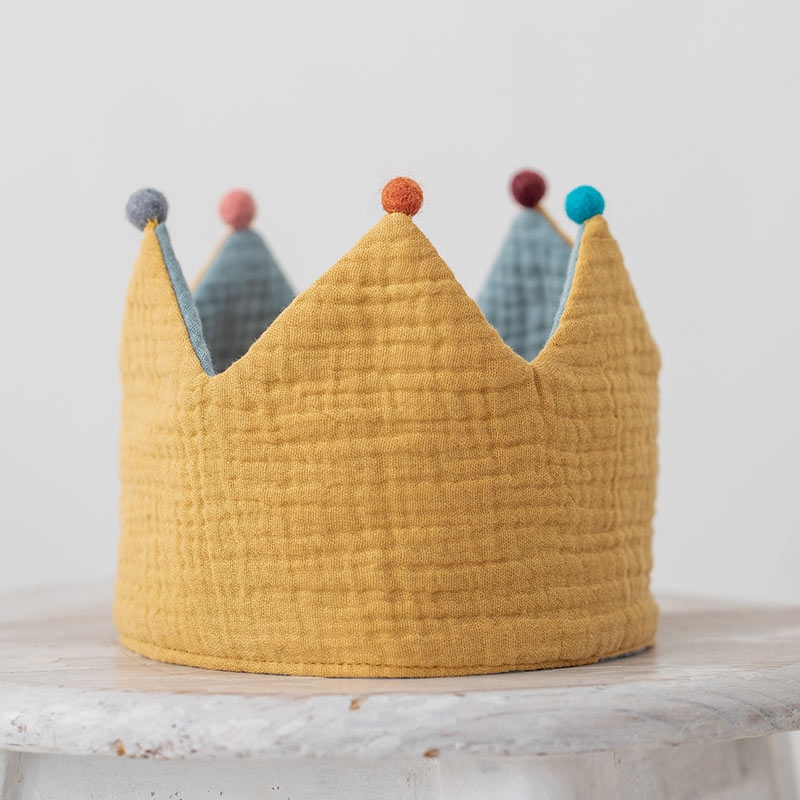 Corona de Cumpleaños de tela Mustard-Mint de Monocrom - Aúpa Organics