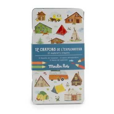 12 Lápices Explorador en Caja de Metal - Aúpa Organics