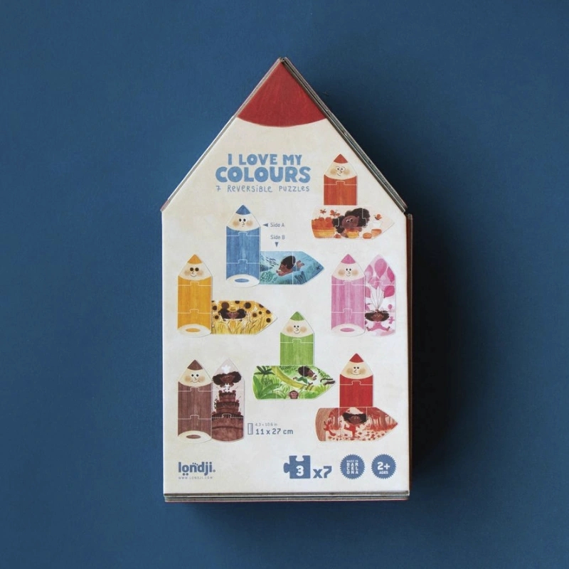 7 Puzzles de 3 piezas My Colours de Londji - Aúpa Organics