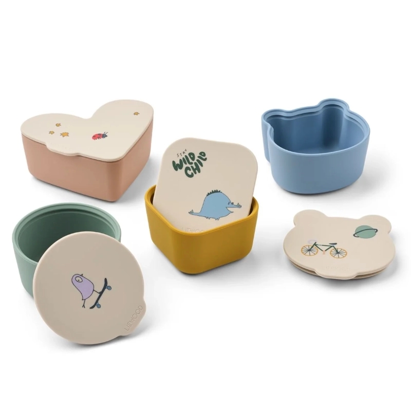 Pack de 4 Fiambreras de Silicona Liewood Toto - Aúpa Organics
