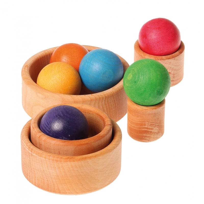 Bolas de Madera Arco Iris - Grapat