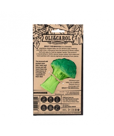 Mordedor de Caucho Natural Brucy El Brócoli Oli&Carol - Aúpa Organics