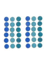 36 Piezas para Mandala - Monedas Azules