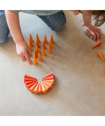 36 Piezas para Mandala - Cono Naranja