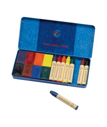 8 Bloques y 8 Lápices de Cera 8 colores Waldorf - Stockmar
