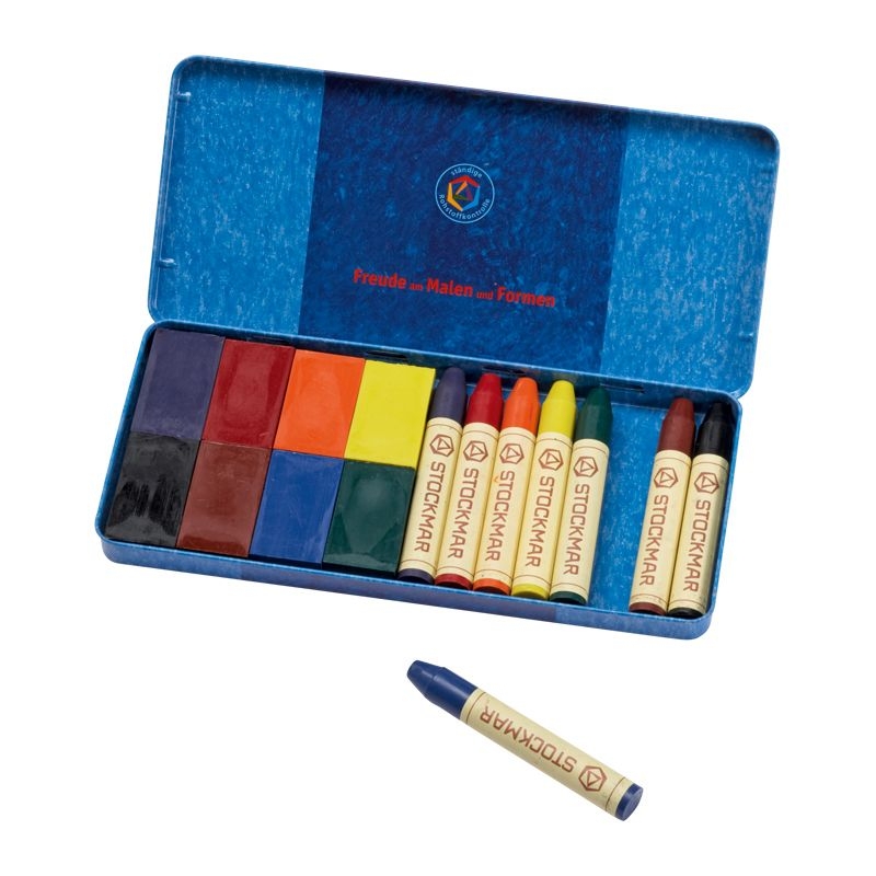 8 Bloques y 8 Lápices de Cera 8 colores Waldorf - Stockmar