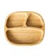 Plato de Madera de Bambú con Compartimentos - Amarillo Para Comer ER_011
