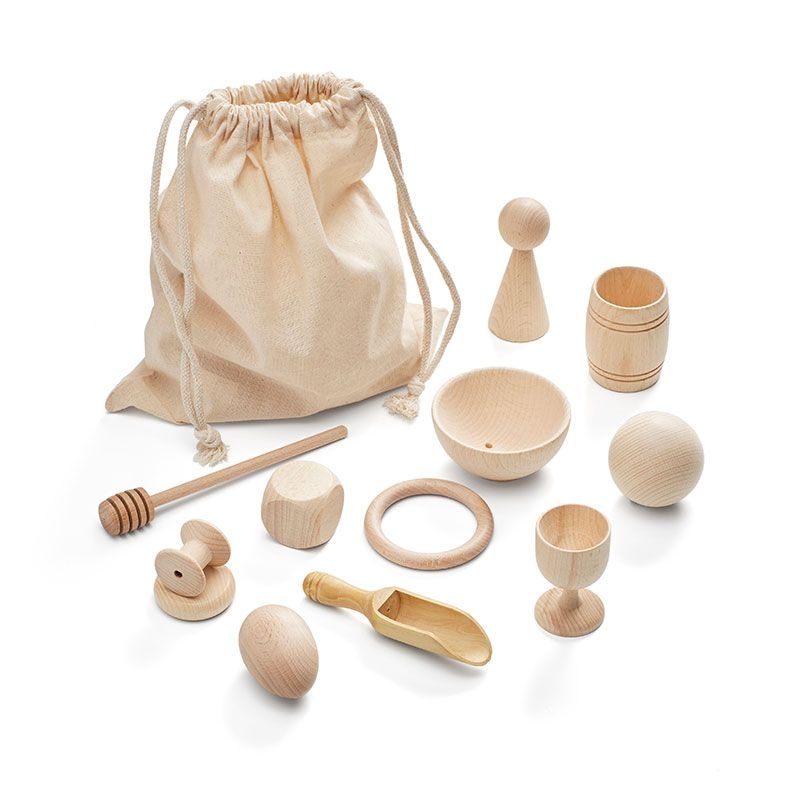 Pack Piezas de Madera 12 unidades - Cesto de los Tesoros