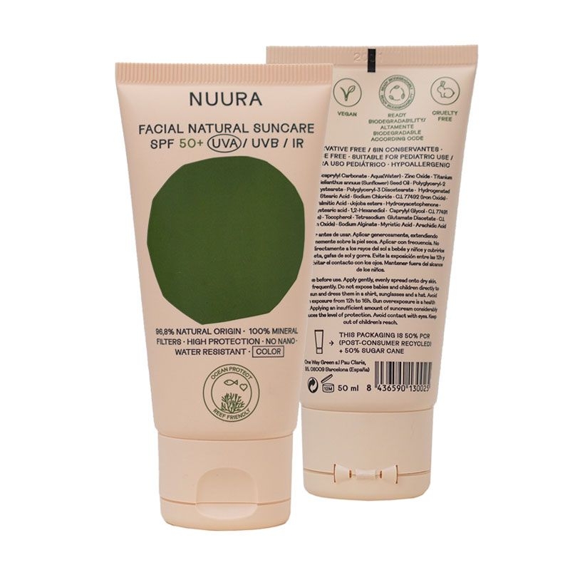 Protector Solar Ecológico Facial COLOR NUURA 50 spf - Aúpa Organics